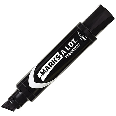 Marks-A-Lot Permanent Marker Large Chisel Tip Black 2 per Pack 